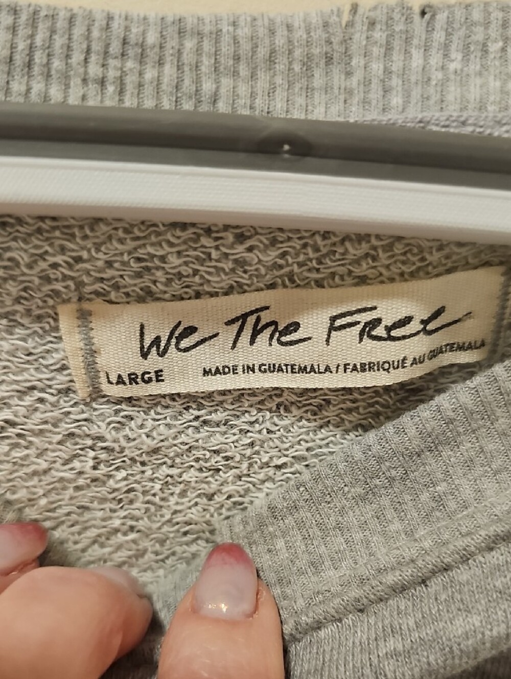 Free People We The Free Camden Sweatshirt; EUC; Size Large; Sand Heather Grey - Picture 4 of 9